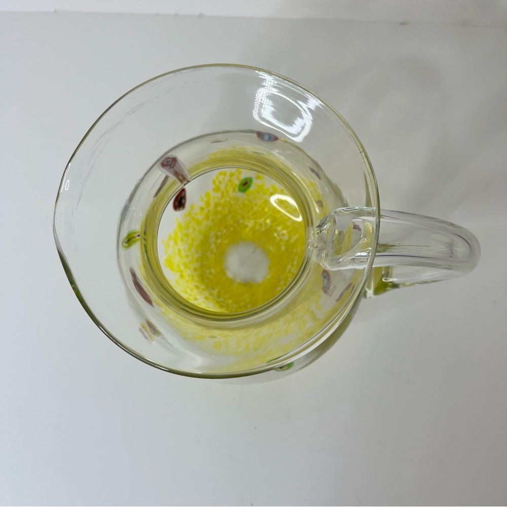 Millefiori Hand Blown Sangria Glass Pitcher - Picture 2 of 6